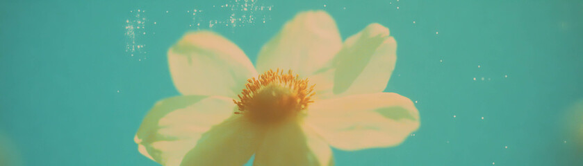 Aufkleber - Halftone texture flower with contrasting petals and center against a grunge background