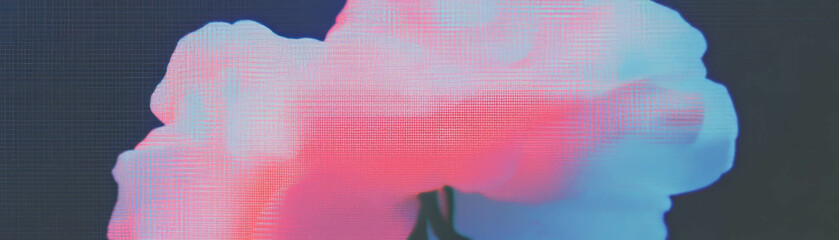 Aufkleber - Exploring the beauty of rounded flower petals with a halftone texture against a grunge backdrop