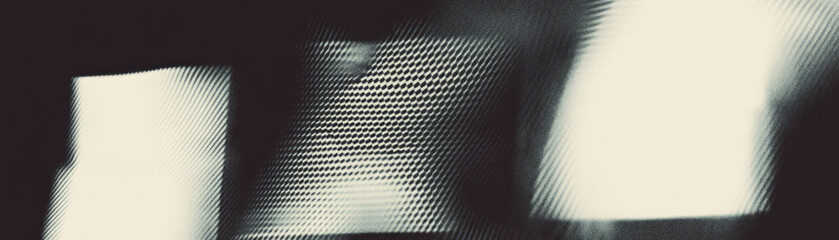 Fototapete - Fragmented design featuring varied halftone patterns and textures in monochrome shades