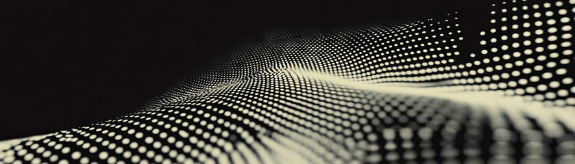 Poster - Fragmented triangle design with halftone texture creates a grunge aesthetic backdrop