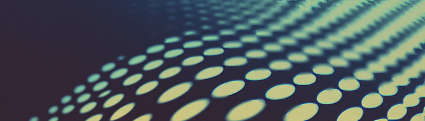 Poster - Grid of circles with unique halftone patterns creating a textured background effect