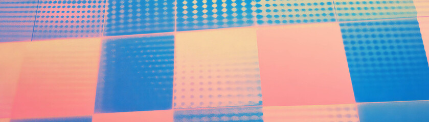 Aufkleber - Grid of squares filled with different halftone patterns creating a textured backdrop