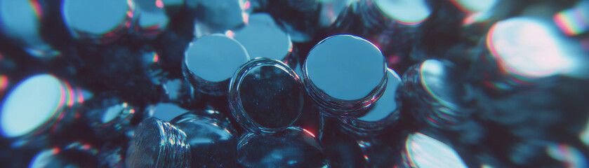 Poster - Pile of pebbles with halftone texture viewed from above creating depth and dimension