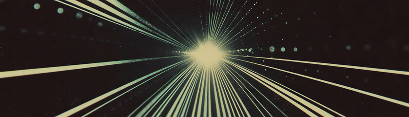Poster - Radial burst of halftone dots creating a dynamic visual effect in a grunge background