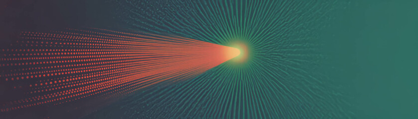 Poster - Radial burst of halftone dots with a grunge texture in vibrant colors