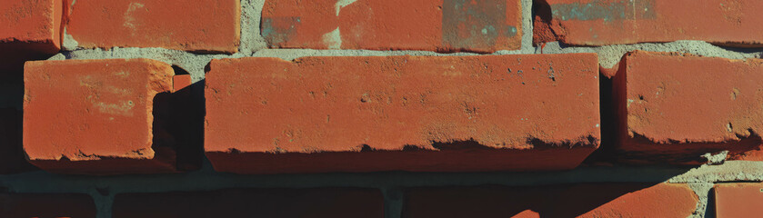 Poster - Halftone texture enhances details of brick wall section in close-up view