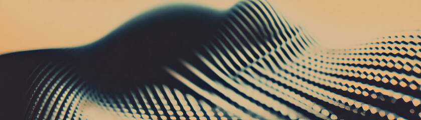Poster - Close-up view of halftone texture creating moiré pattern on a chain-link fence section