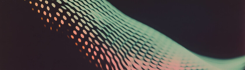 Poster - Close-up of chain-link fence showcasing halftone texture with moiré pattern design