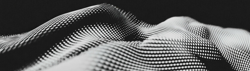 Poster - Halftone texture showcasing corrugated cardboard with accentuated ridges and depth