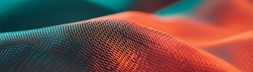 Poster - Close-up view of textured woven fabric with halftone dots in vibrant colors