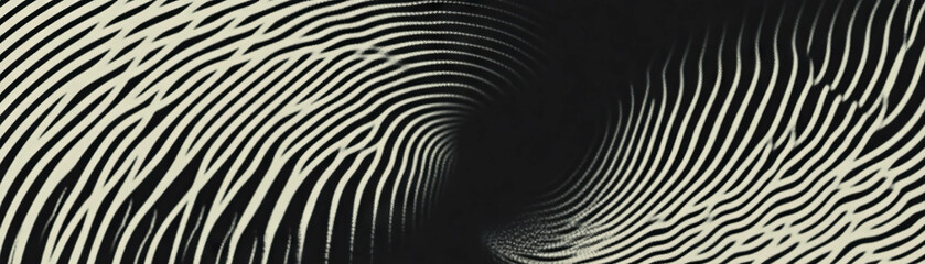 Poster - Halftone texture showcasing concentric circles with contrasting black and white rings