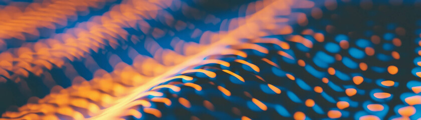 Poster - Dynamic pattern of overlapping circles with halftone texture in vibrant colors