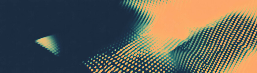 Poster - Halftone texture featuring overlapping rectangles with varying dot sizes and orientations