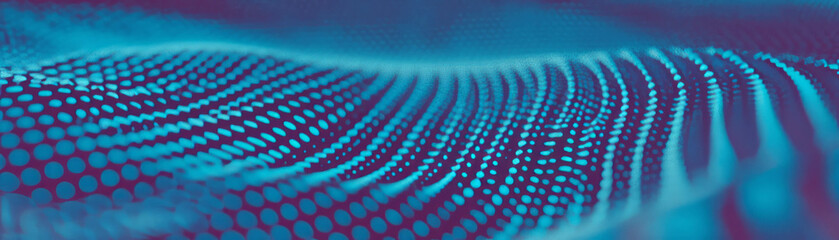 Poster - Fluid halftone texture with wavy lines and varying dot sizes for a dynamic effect