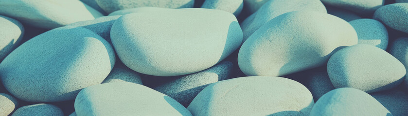 Poster - Exploring varied textures of smooth stones with halftone effect on grunge background