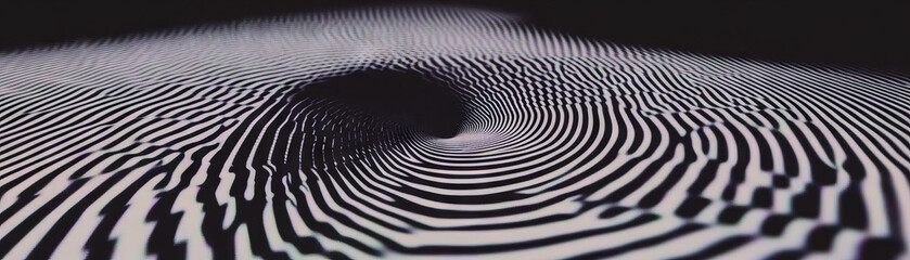 Poster - Spiral design with halftone texture transitioning from black to white on a grunge background