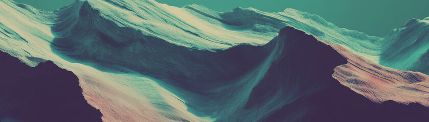 Poster - Canyon walls with vibrant halftone texture showcasing deep crevices and shadows