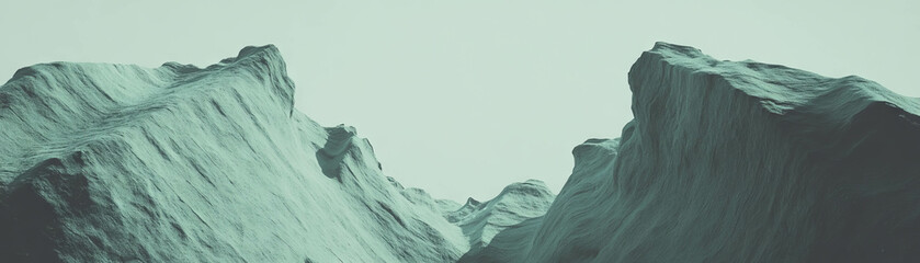Poster - Halftone texture reveals canyon walls with deep crevices and shadows under light