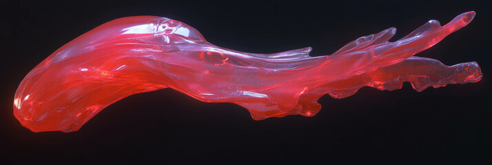 Poster - Dynamic crimson flashes exhibit fluid motion and vibrant energy in abstract design