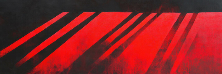 Poster - Elegant scarlet rays create captivating patterns on a contrasting dark background