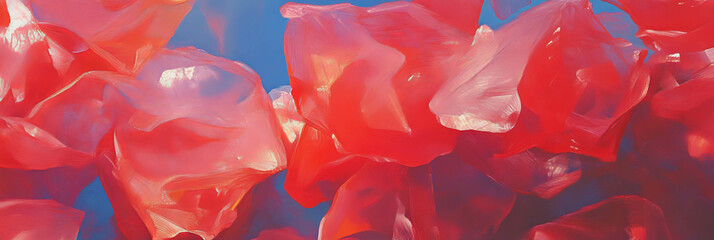 Poster - Fragmented red flashes create a vibrant visual display against a contrasting background
