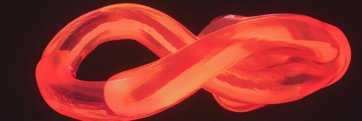Poster - Radiant ruby glow forms an infinity loop creating a mesmerizing visual effect