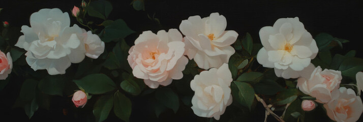Poster - Beautiful rose florets blooming gracefully with soft hues and delicate petals