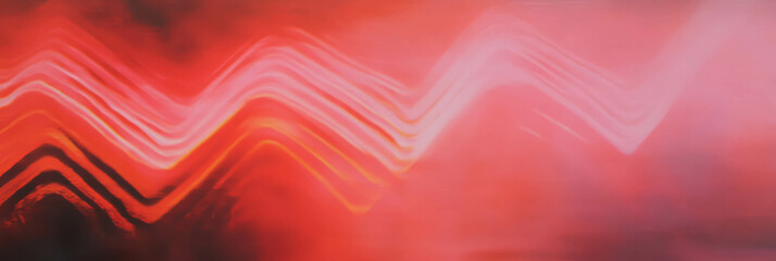 Poster - Dynamic crimson zigzag patterns create an energetic visual rhythm