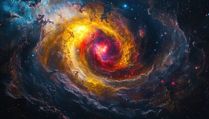 Swirling cosmic nebula with stars, ideal for space exploration visuals