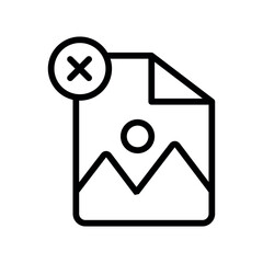 Poster - file image remove vector icon