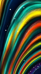 Poster - A colorful rainbow with snowflakes on it. The rainbow is very long and has many different colors