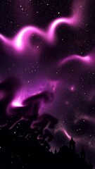 Poster - The sky is a deep shade of purple, with a large cloud looming in the distance. The stars are scattered throughout the sky, creating a beautiful and serene atmosphere