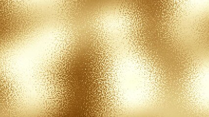Poster - Gold grainy 3D abstract graphics background animation, golden bright moving waves shiny and glossy metallic silk seamless 4K loop video