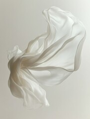 Poster - Elegant flowing silk fabric captured against a neutral background with soft lighting and blank space for text placement. Generative AI