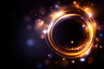 Poster - Stunning abstract swirl with shimmering lights and vibrant colors in dark background