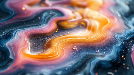 Poster - Colorful swirling abstract pattern with vibrant hues of orange, pink, and blue
