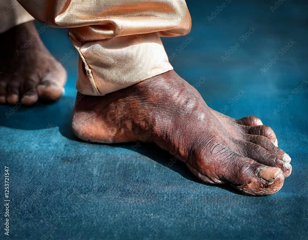 Heavily calloused feet of a dancer, revealing the physical demands and ...