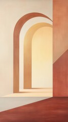 Poster - Geometric abstract contemporary art studio digital artwork minimalist environment front view architectural concepts