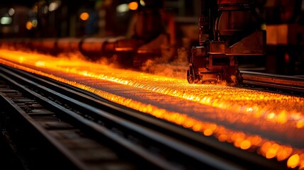 Poster - Molten Metal Liquid Flowing Through Industrial Machinery Process