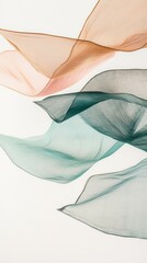 Poster - Flowing fabric textures studio abstract art minimalist close-up soft colors