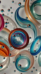 Poster - A colorful swirl of spheres with a blue and orange section. The spheres are of different sizes and colors