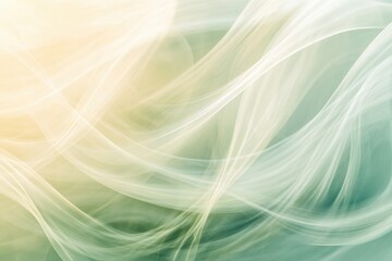Poster - Flowing abstract lines convey the essence of gentle spring breezes with pastel tones and spacious area for creative text. Generative AI
