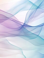 Poster - Flowing abstract lines evoke gentle spring breezes in pastel hues with serene blank space for creative text. Generative AI