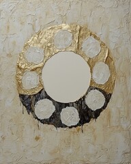 Poster - Abstract artistic circle contemporary art gallery mixed media artwork minimalist close-up view visual harmony