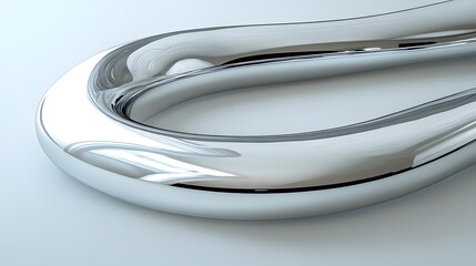 Poster - Abstract metallic sculpture with graceful flowing curves and sleek reflective surfaces  The elegant contemporary design showcases the beauty of minimalist