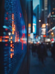 Poster - perspective view of stock market growth business investing and data concept with digital financial c