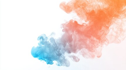 Poster - Vibrant Color Gradient with Isolated Smoke Effect on White Background