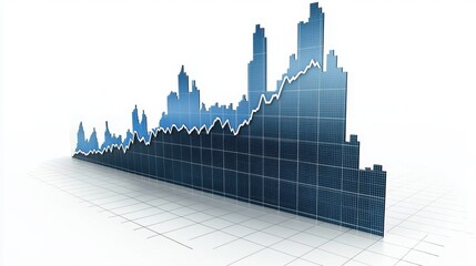 Poster - Modern Digital Stock Market Graph Displayed on Screen for Investment and Trading Analysis
