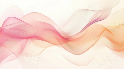 Poster - Flowing abstract lines evoke the gentle touch of spring breezes with pastel tones and spacious design for creativity. Generative AI