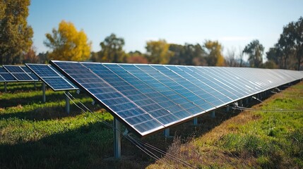 Sustainable Energy: A Field of Solar Panels
